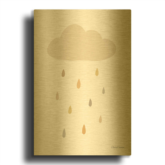 'Happy Cloud' By Rachel Nieman Gold Metal Wall Art