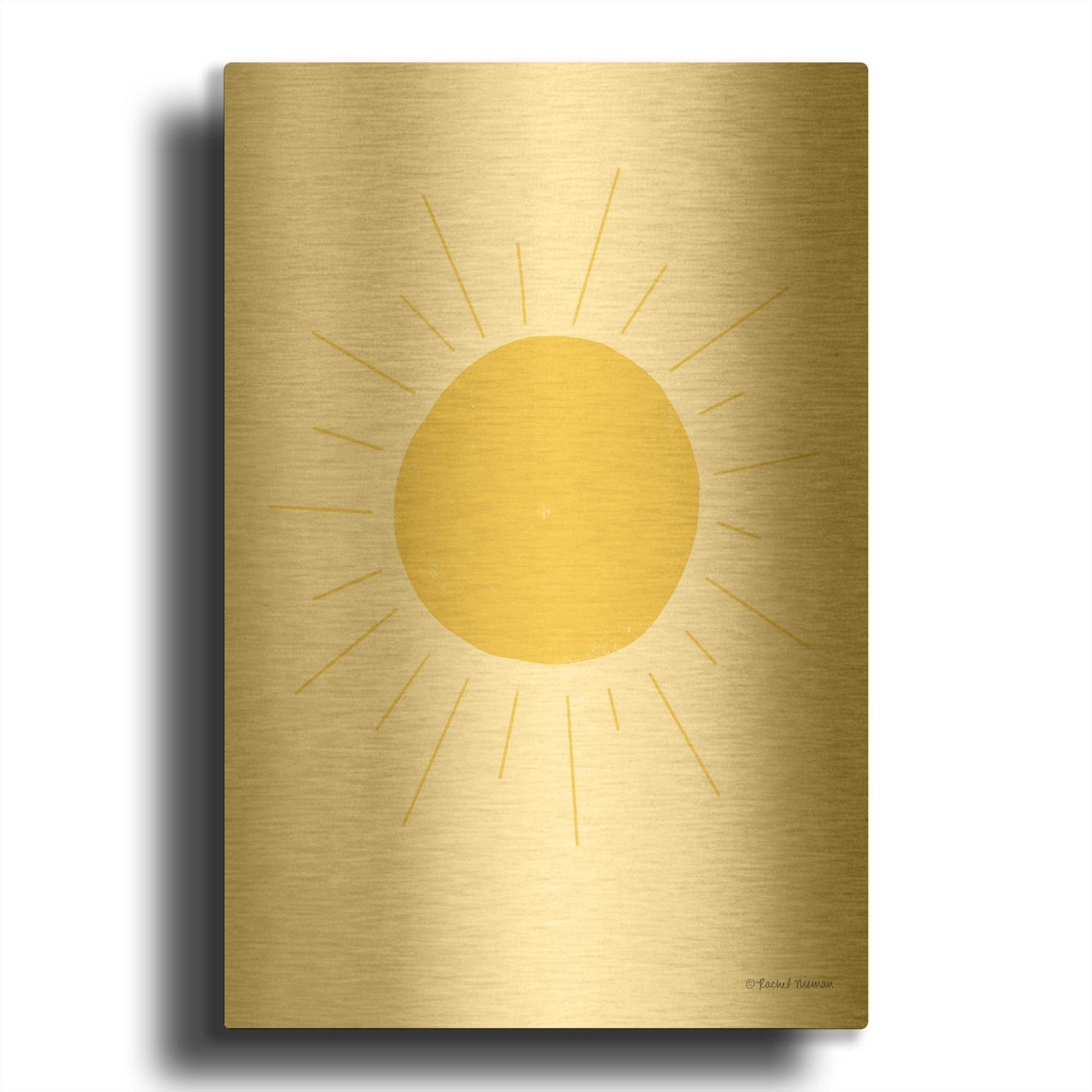 'Happy Sun' By Rachel Nieman Gold Metal Wall Art