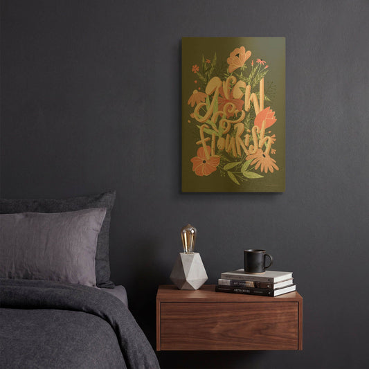 'Grow & Flourish' By Rachel Nieman Gold Metal Wall Art