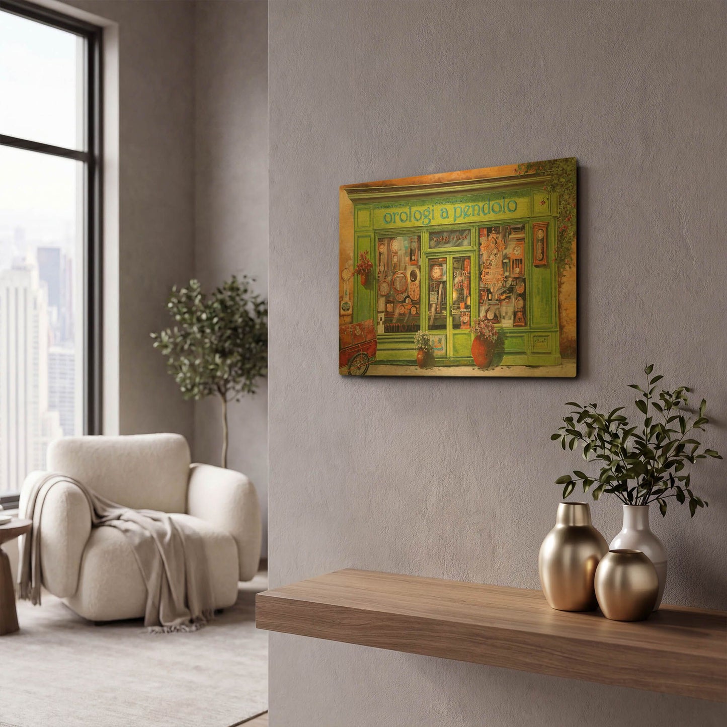 'Orologi a Pendolo' By Guido Borelli Gold Metal Wall Art