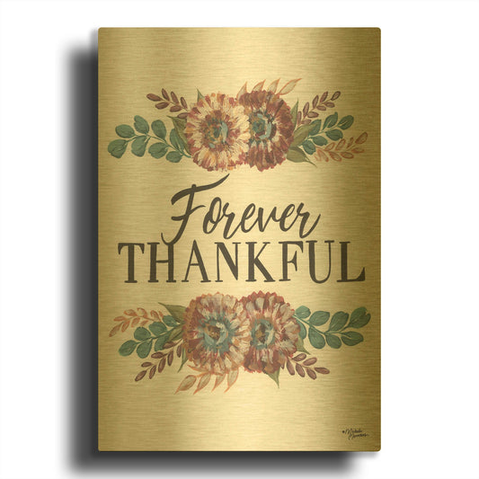 'Forever Thankful' By Michele Norman Gold Metal Wall Art