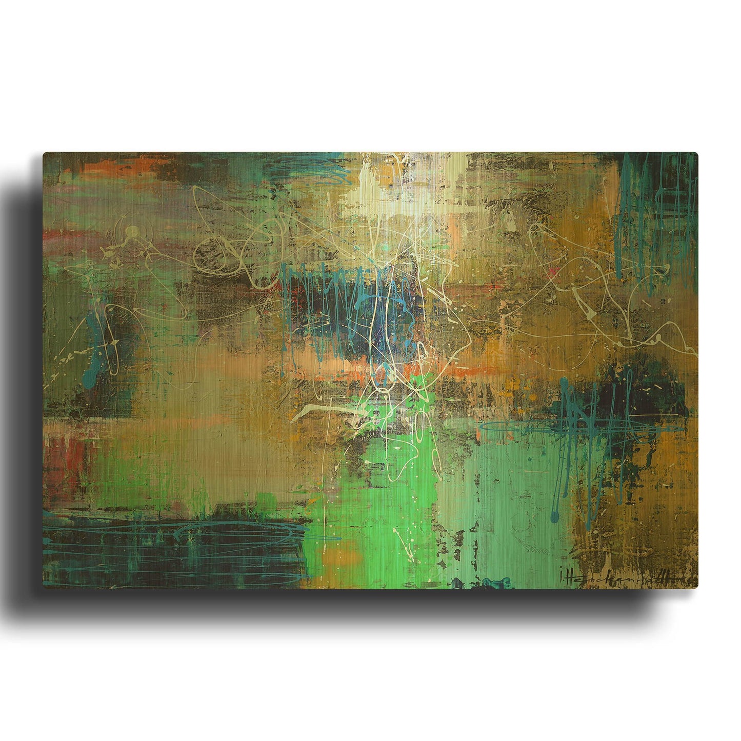'City Reflection' By Ingeborg Herckenrath Gold Metal Wall Art