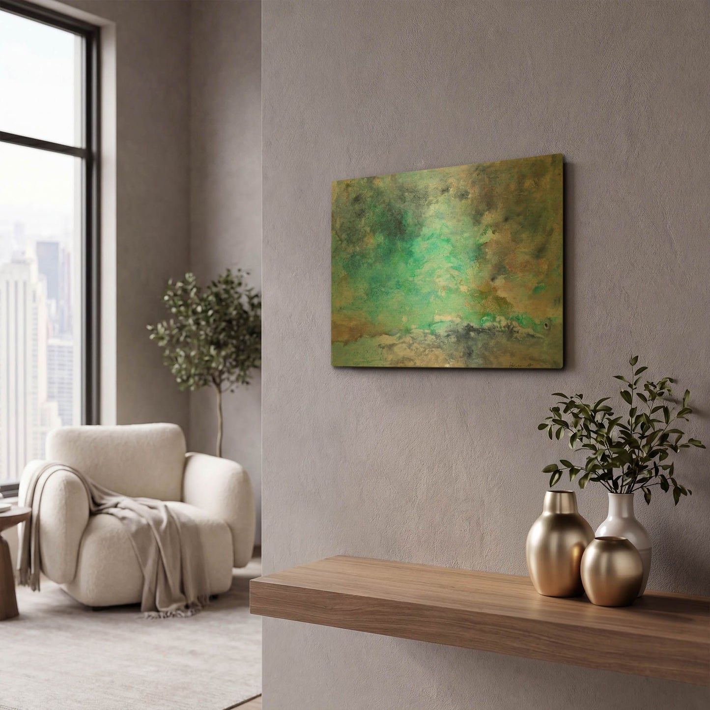 'Reflections of Nature' By Ingeborg Herckenrath Gold Metal Wall Art