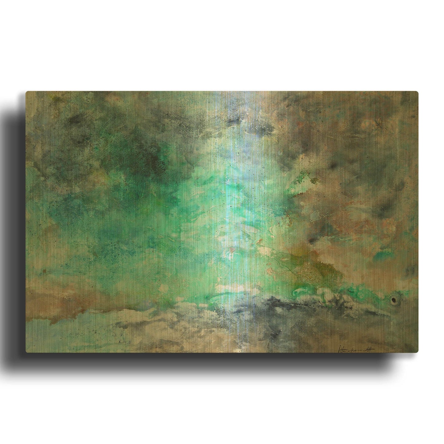 'Reflections of Nature' By Ingeborg Herckenrath Gold Metal Wall Art
