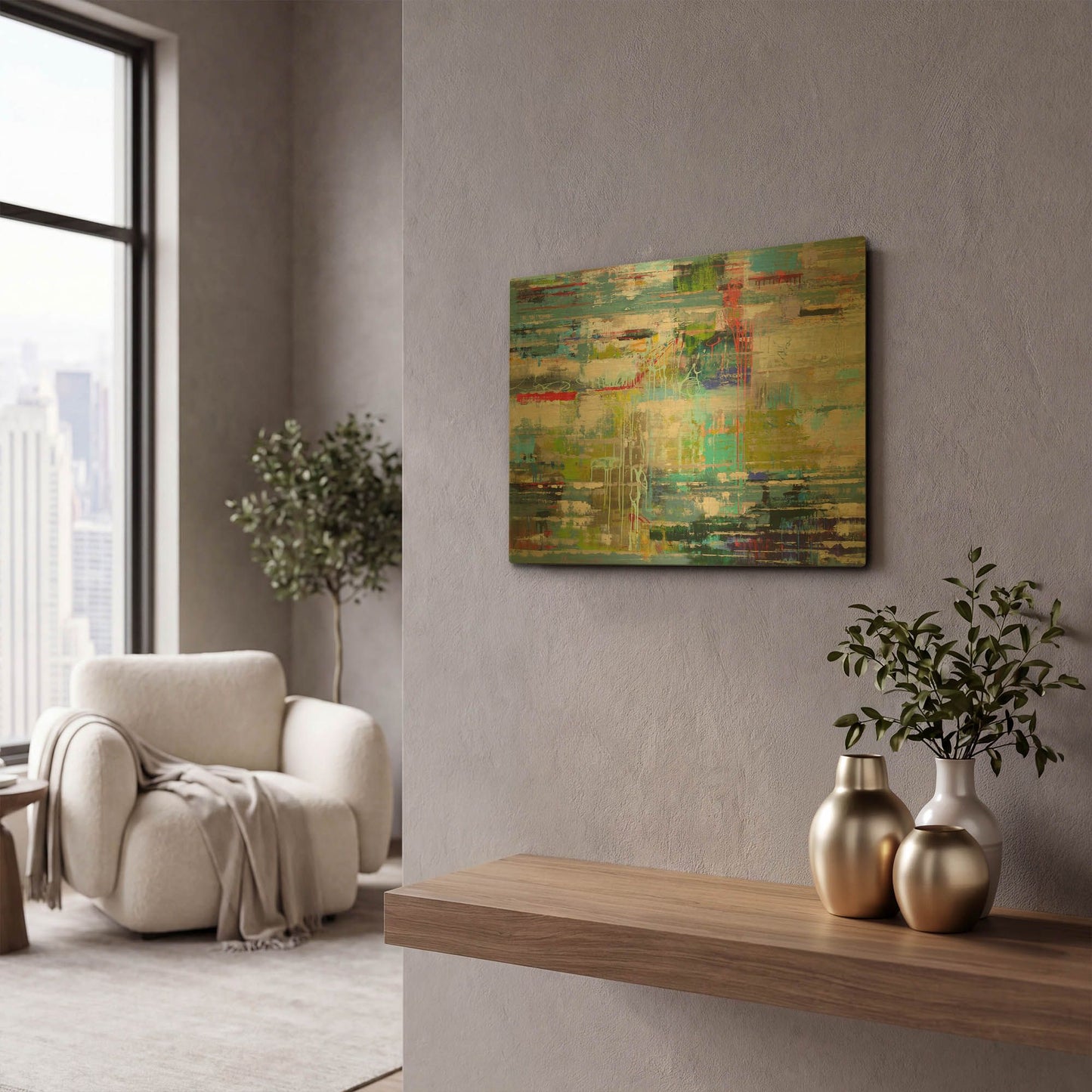 'Thoughts' By Ingeborg Herckenrath Gold Metal Wall Art