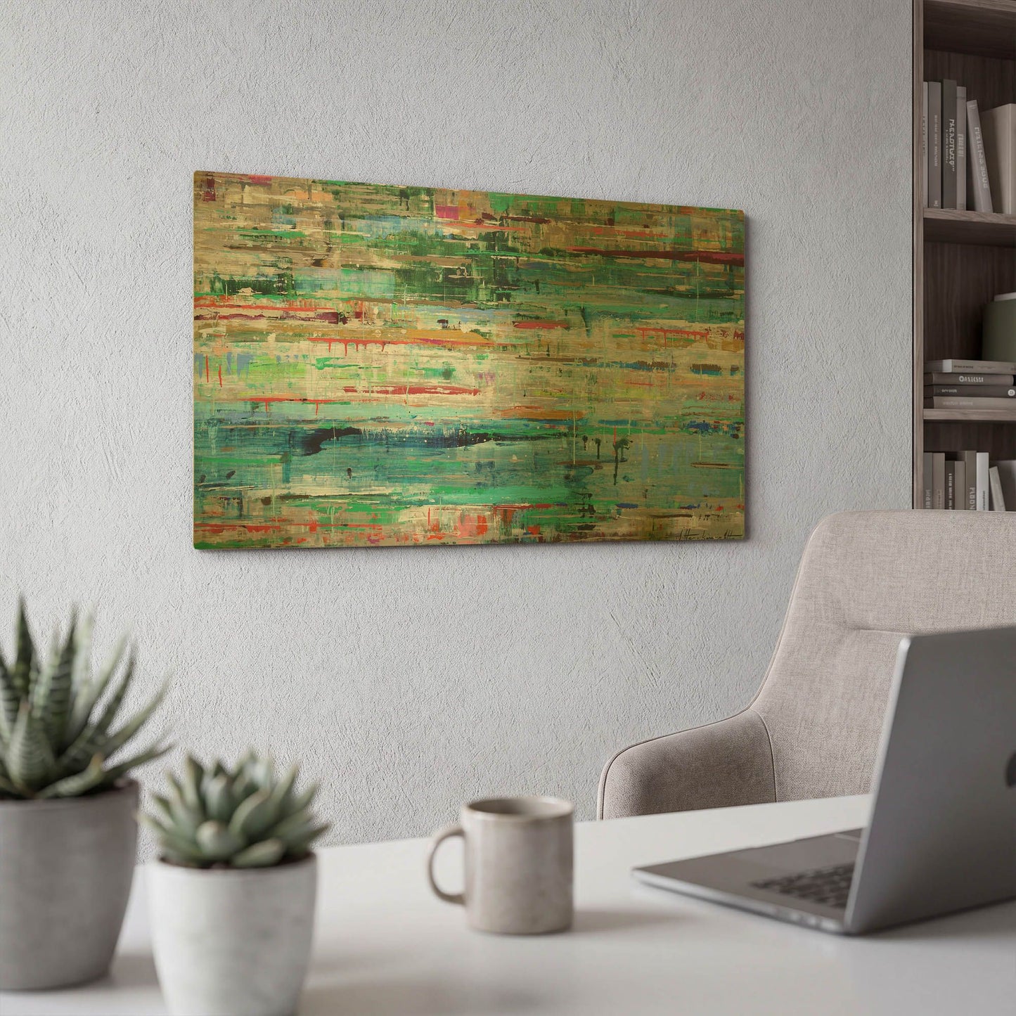 'Tropic Reflection No. 2' By Ingeborg Herckenrath Gold Metal Wall Art