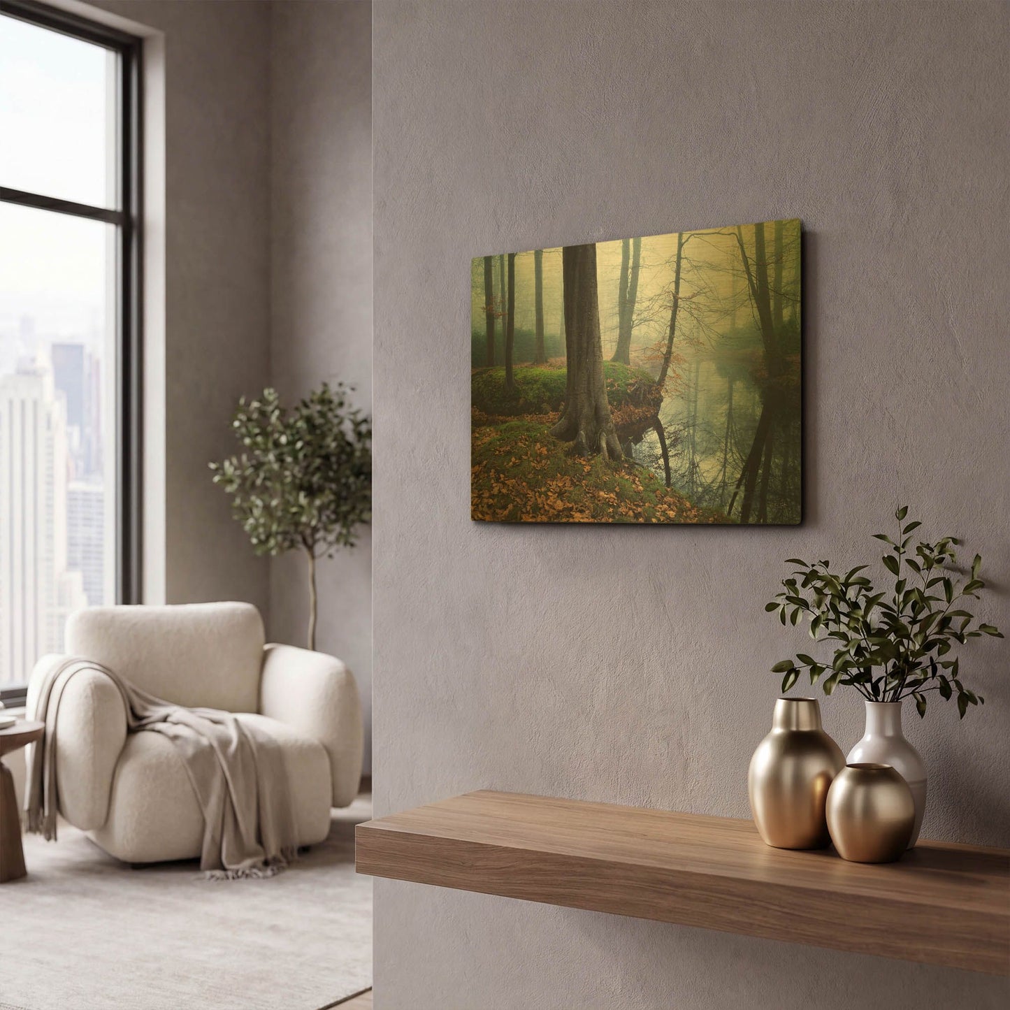 'Creepy Outside World' By Martin Podt Gold Metal Wall Art