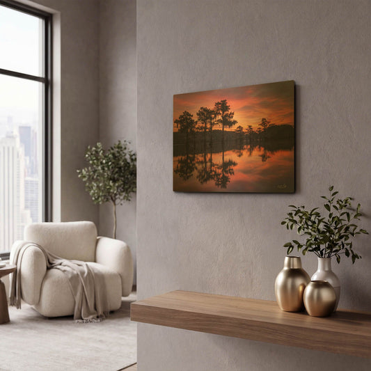 'Swamp on Fire' By Martin Podt Gold Metal Wall Art