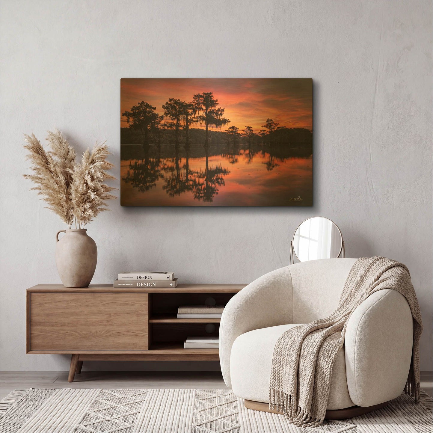 'Swamp on Fire' By Martin Podt Gold Metal Wall Art
