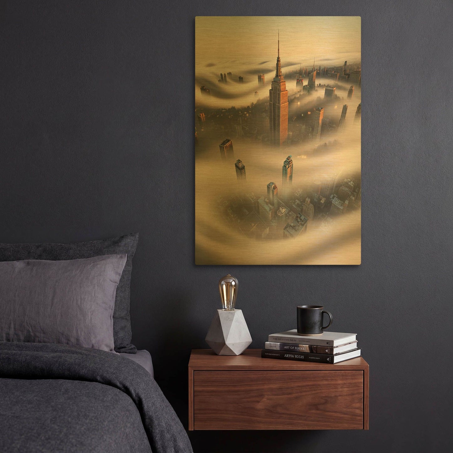 'Empire Fog' By Bruce Getty Gold Metal Wall Art