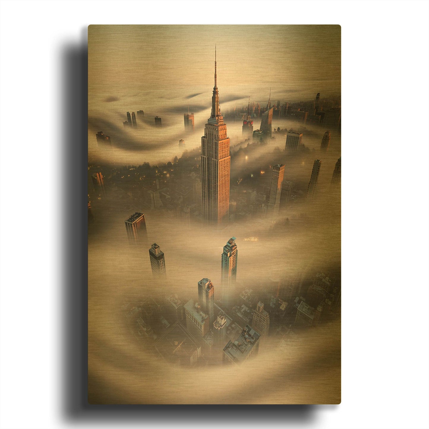 'Empire Fog' By Bruce Getty Gold Metal Wall Art