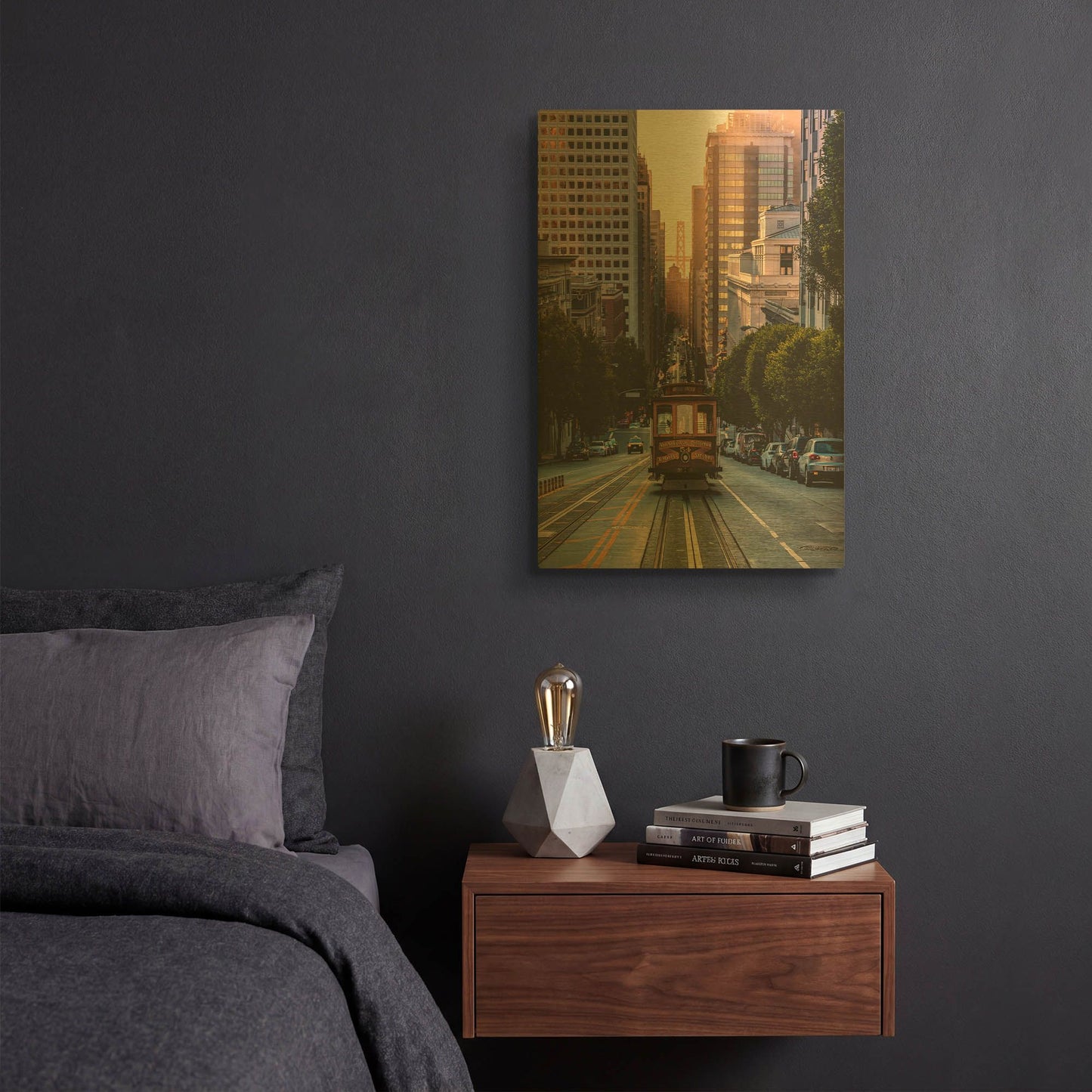 'The Trolly' By Bruce Getty Gold Metal Wall Art