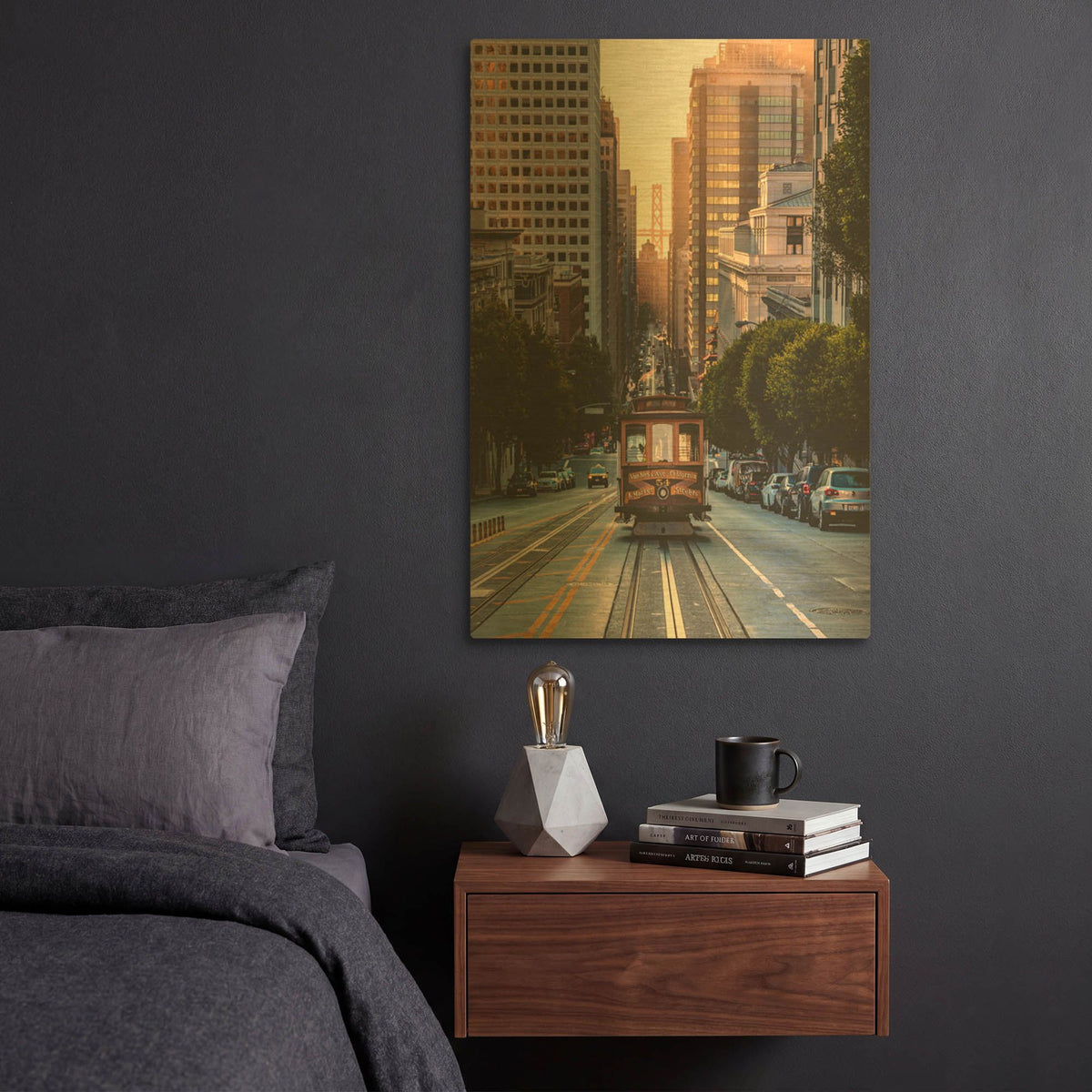 'The Trolly' By Bruce Getty Gold Metal Wall Art