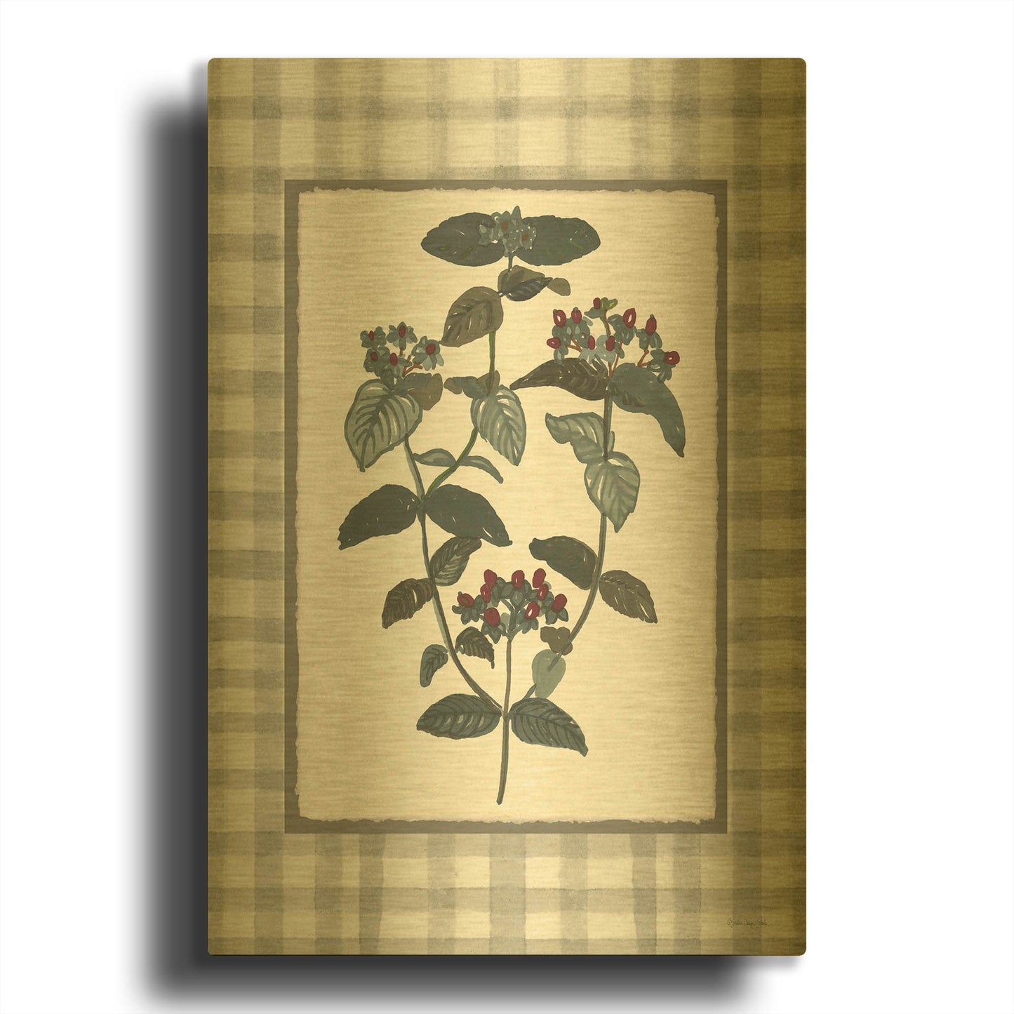 'Floral Medley 1' By Stellar Design Studio Gold Metal Wall Art