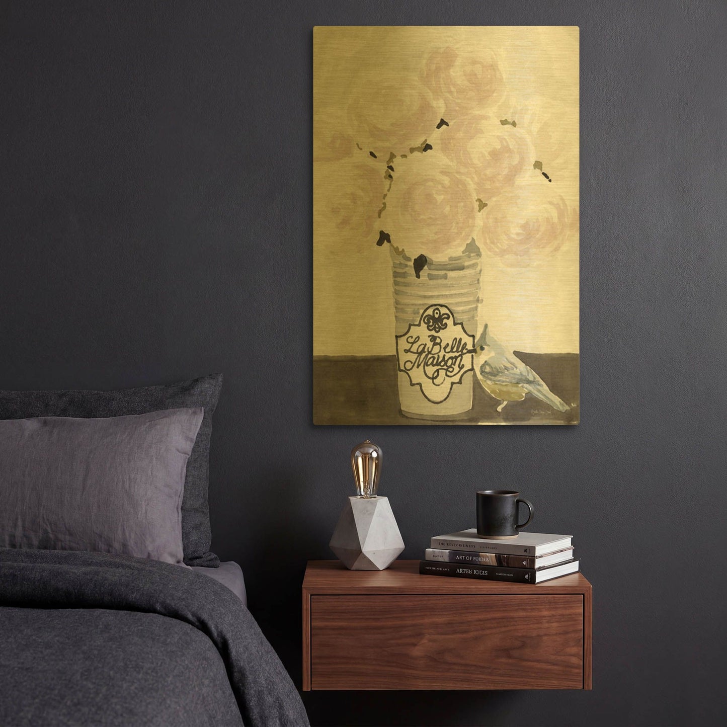 'Parisian Pot 1' By Stellar Design Studio Gold Metal Wall Art