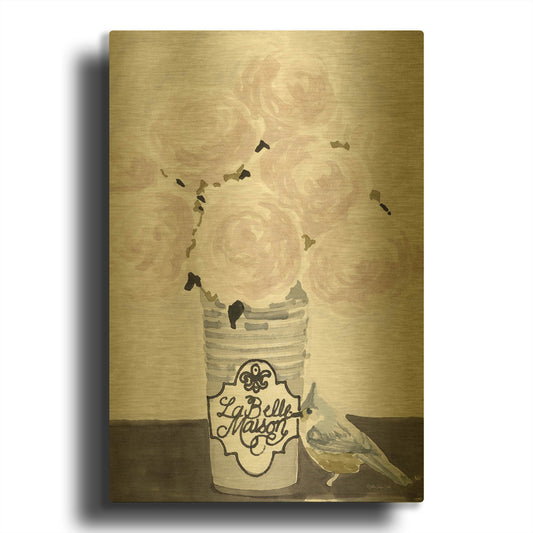 'Parisian Pot 1' By Stellar Design Studio Gold Metal Wall Art