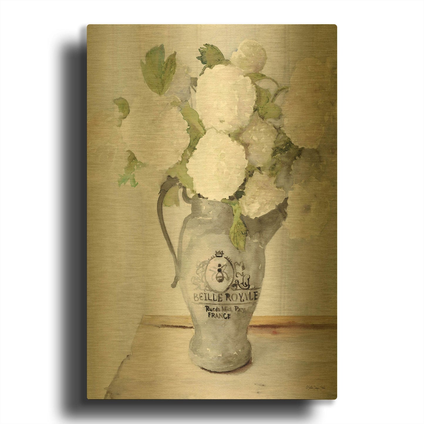 'Parisian Pot 2' By Stellar Design Studio Gold Metal Wall Art