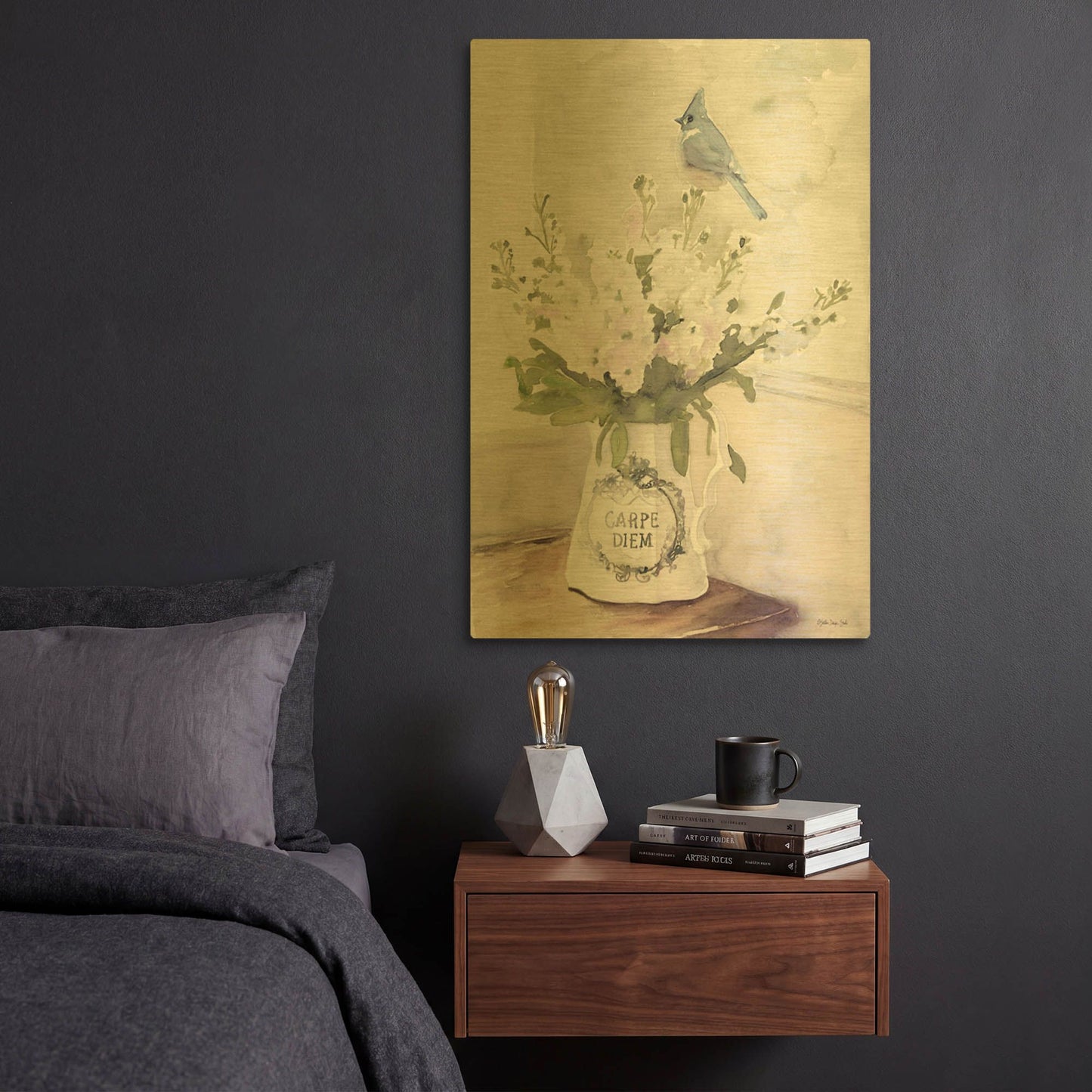 'Parisian Pot 3' By Stellar Design Studio Gold Metal Wall Art