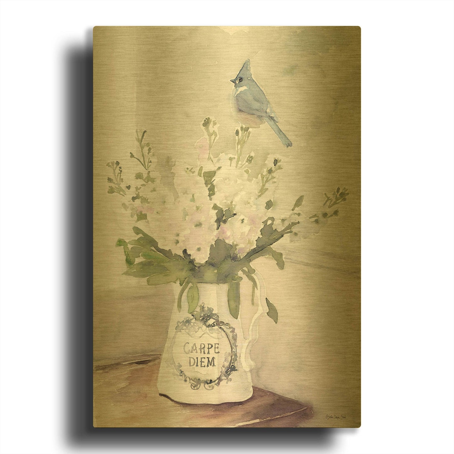 'Parisian Pot 3' By Stellar Design Studio Gold Metal Wall Art