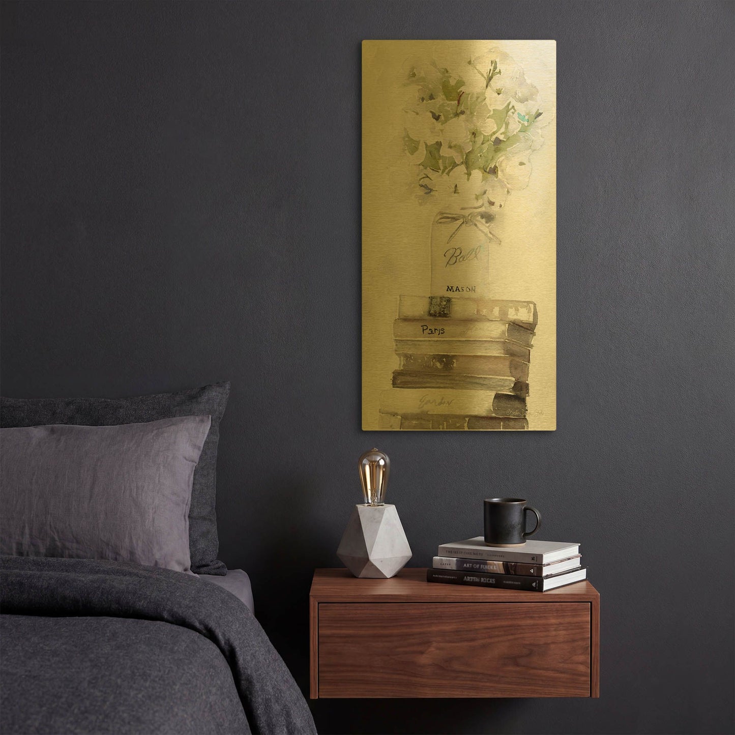 'Parisian Pot 4' By Stellar Design Studio Gold Metal Wall Art