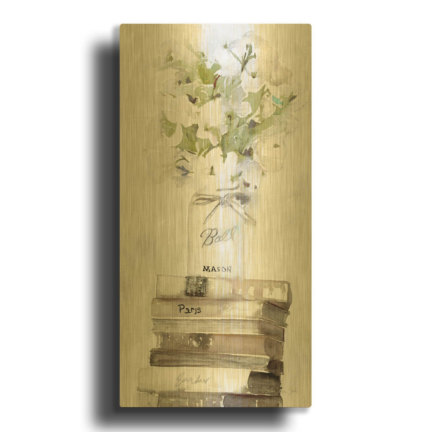'Parisian Pot 4' By Stellar Design Studio Gold Metal Wall Art