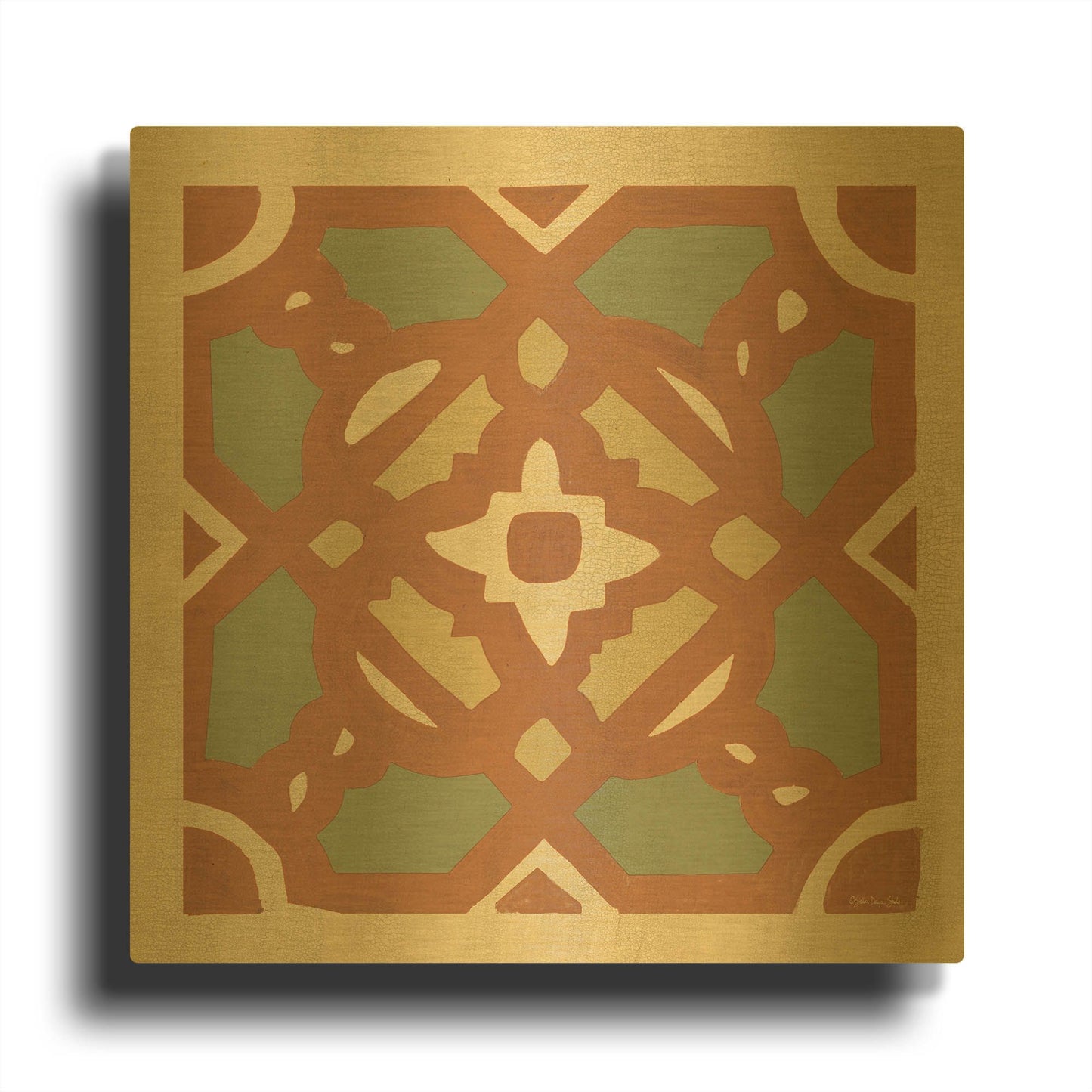 'Garden Pattern I' By Stellar Design Studio Gold Metal Wall Art