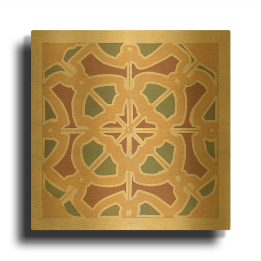'Garden Pattern II' By Stellar Design Studio Gold Metal Wall Art