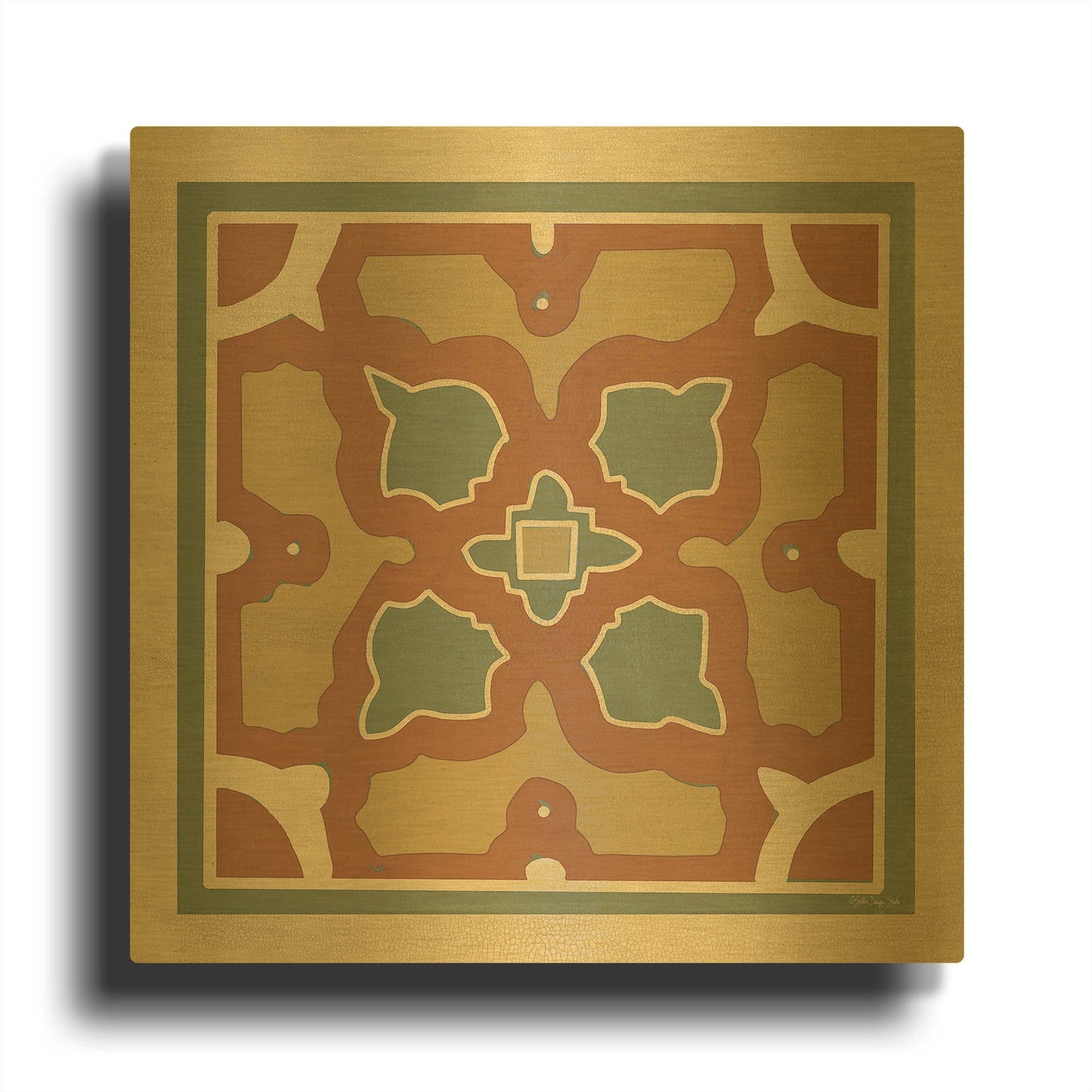 'Garden Pattern III' By Stellar Design Studio Gold Metal Wall Art
