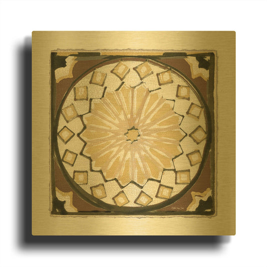 'Moroccan Tile Pattern IV' By Stellar Design Studio Gold Metal Wall Art