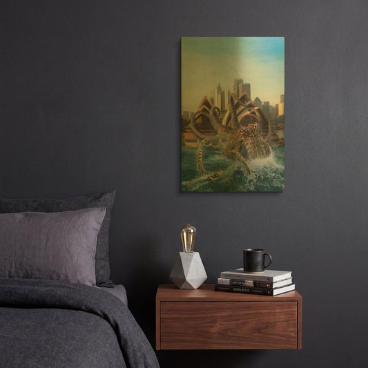 'Catch Of His Life' By Damir Martin Gold Metal Wall Art