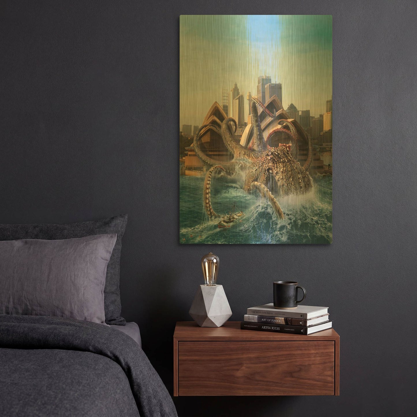 'Catch Of His Life' By Damir Martin Gold Metal Wall Art