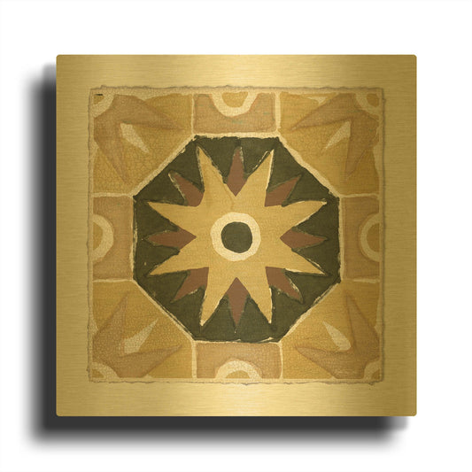 'Moroccan Tile Pattern VI' By Stellar Design Studio Gold Metal Wall Art