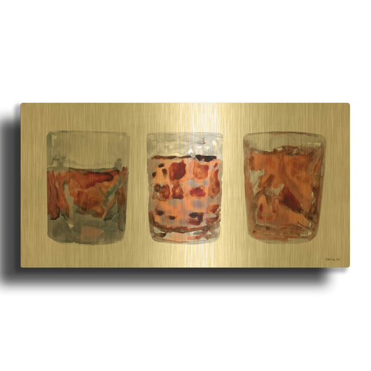'Bourbon Glasses 2' By Stellar Design Studio Gold Metal Wall Art