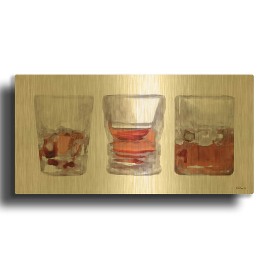 'Bourbon Glasses 1' By Stellar Design Studio Gold Metal Wall Art