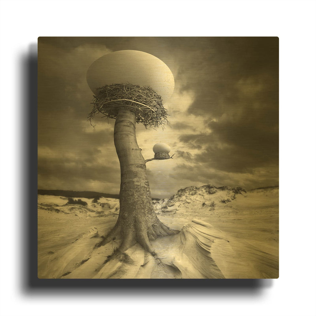 '2nests' By Dariusz Klimczak Gold Metal Wall Art