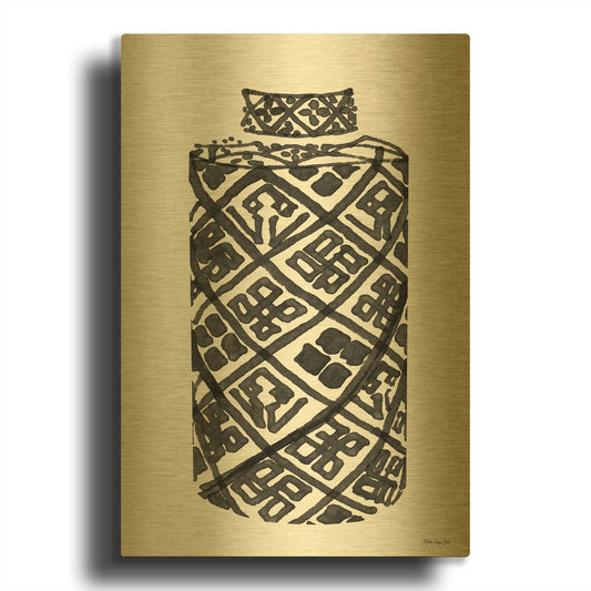 'Tile Vase 2' By Stellar Design Studio Gold Metal Wall Art