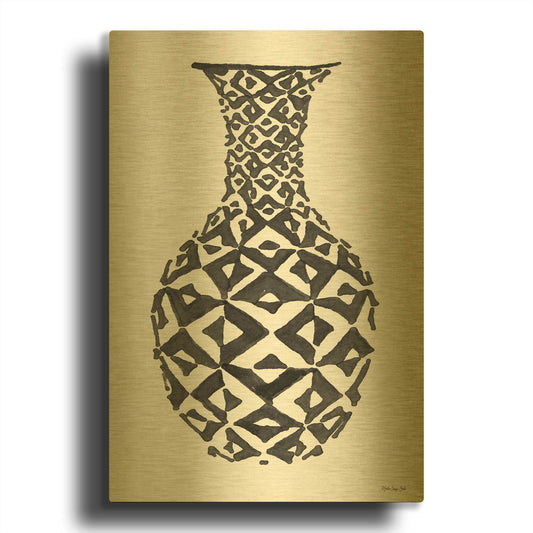 'Tile Vase 1' By Stellar Design Studio Gold Metal Wall Art