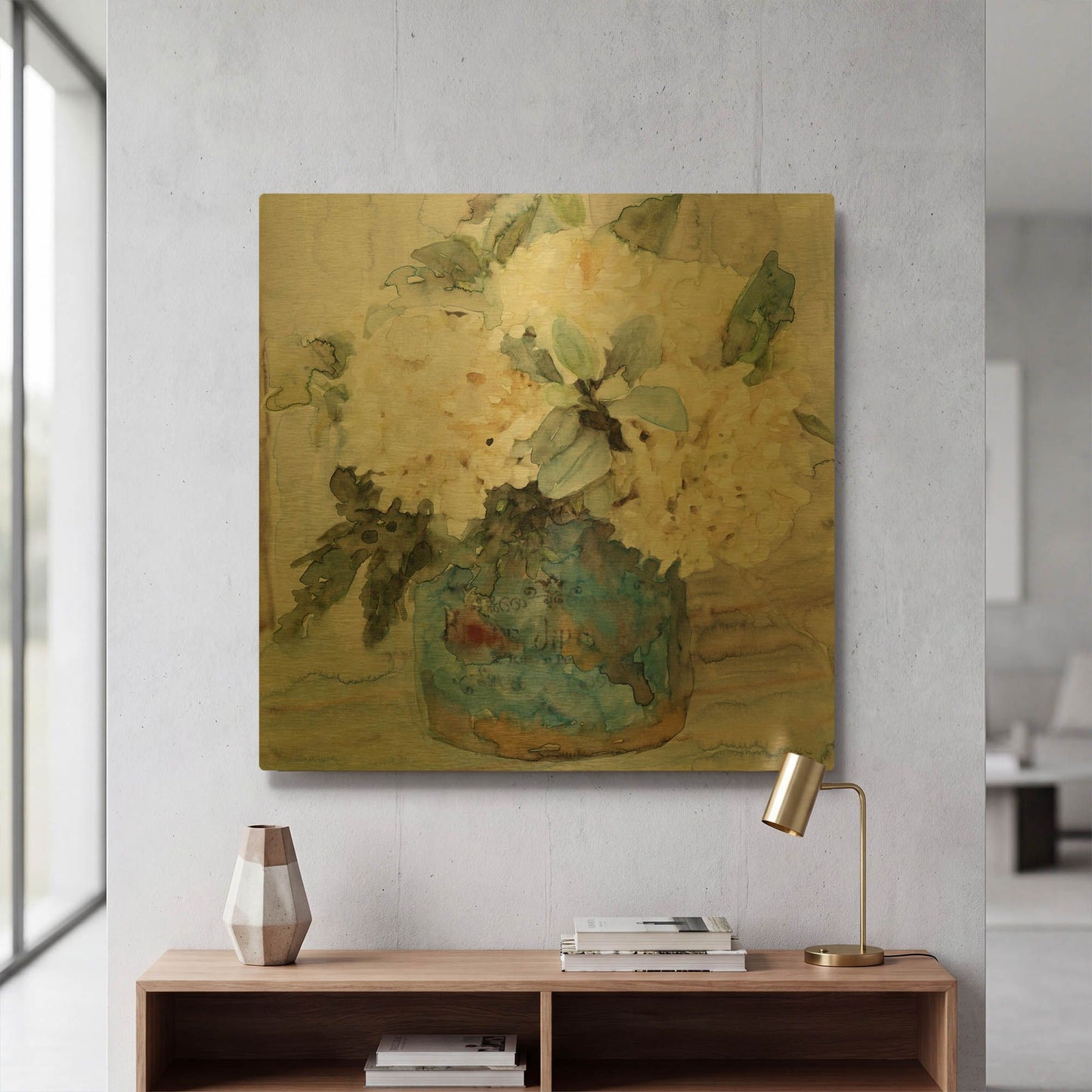 'Country Basket of Blooms I' By Stellar Design Studio Gold Metal Wall Art