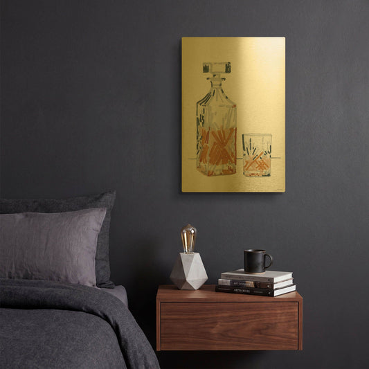'Vintage Decanter 2' By Stellar Design Studio Gold Metal Wall Art