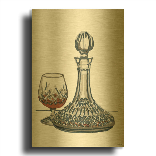 'Vintage Decanter 1' By Stellar Design Studio Gold Metal Wall Art