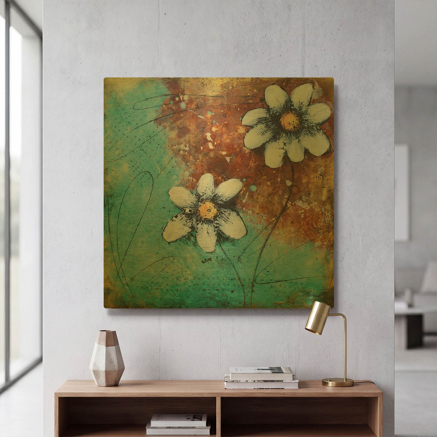 'Custom Balance II' By Britt Hallowell Gold Metal Wall Art