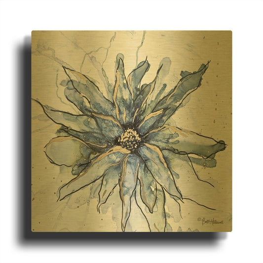 'Blooming 1' By Britt Hallowell Gold Metal Wall Art