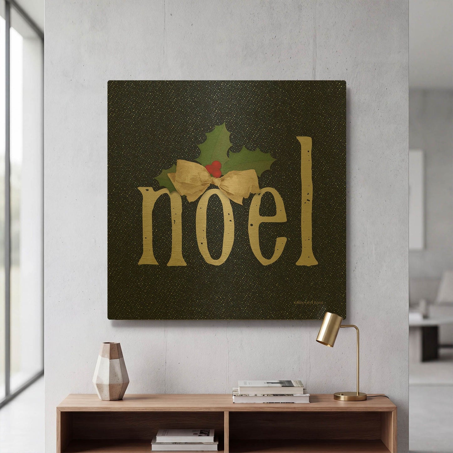 'Noel' By Bluebird Barn Gold Metal Wall Art