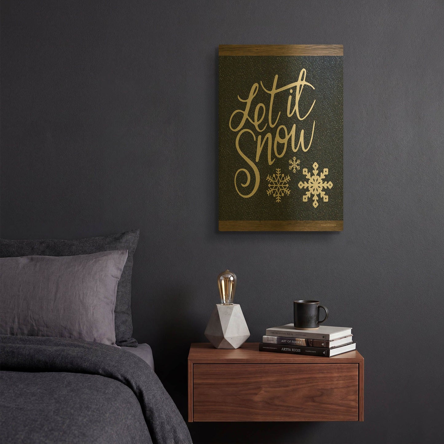 'Let It Snow' By Bluebird Barn Gold Metal Wall Art