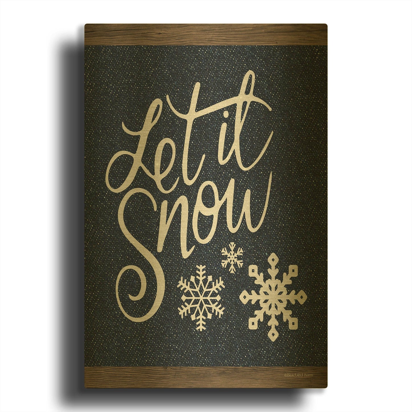 'Let It Snow' By Bluebird Barn Gold Metal Wall Art
