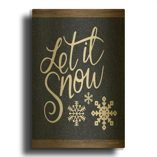 'Let It Snow' By Bluebird Barn Gold Metal Wall Art