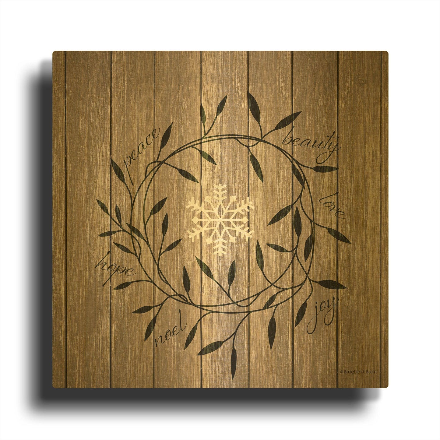'Word Wreath' By Bluebird Barn Gold Metal Wall Art
