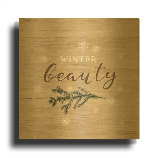 'Winter Beauty I' By Bluebird Barn Gold Metal Wall Art