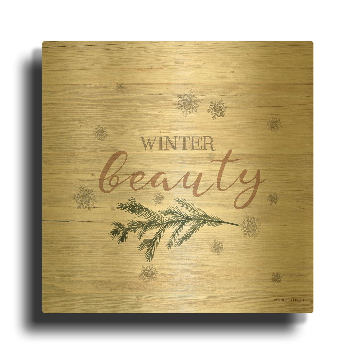 'Winter Beauty II' By Bluebird Barn Gold Metal Wall Art