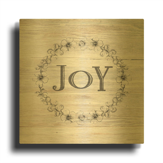 'Joy II' By Bluebird Barn Gold Metal Wall Art